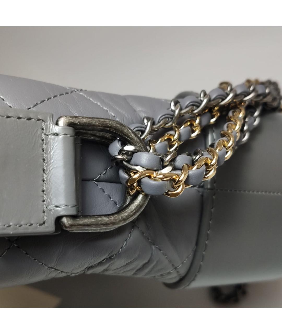 CHANEL Антрацитовая кожаная сумка через плечо, фото 7