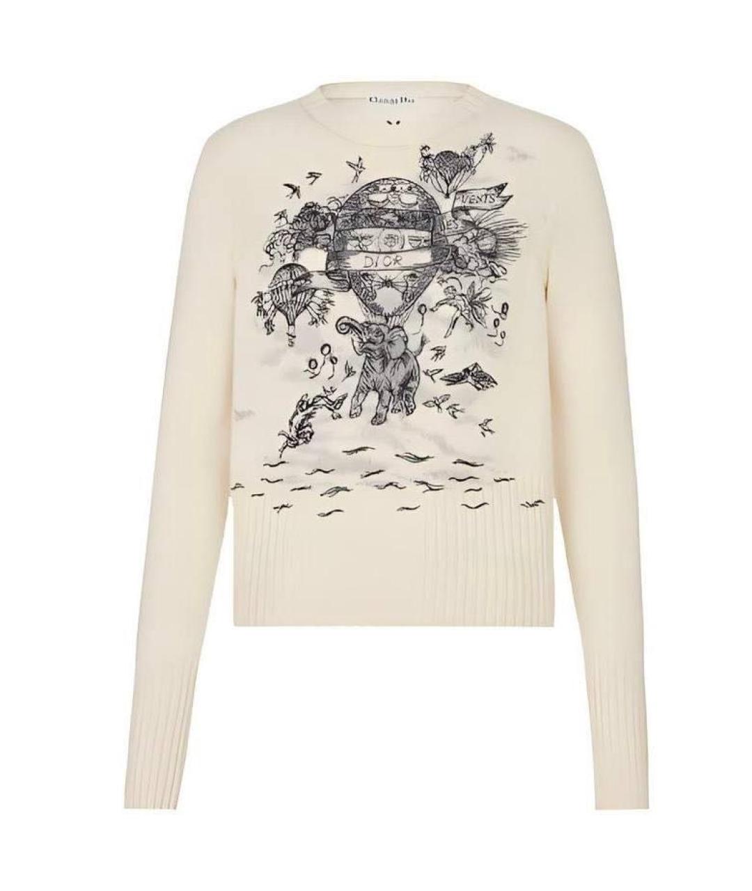 CHRISTIAN DIOR Белый кашемировый джемпер / свитер, фото 1