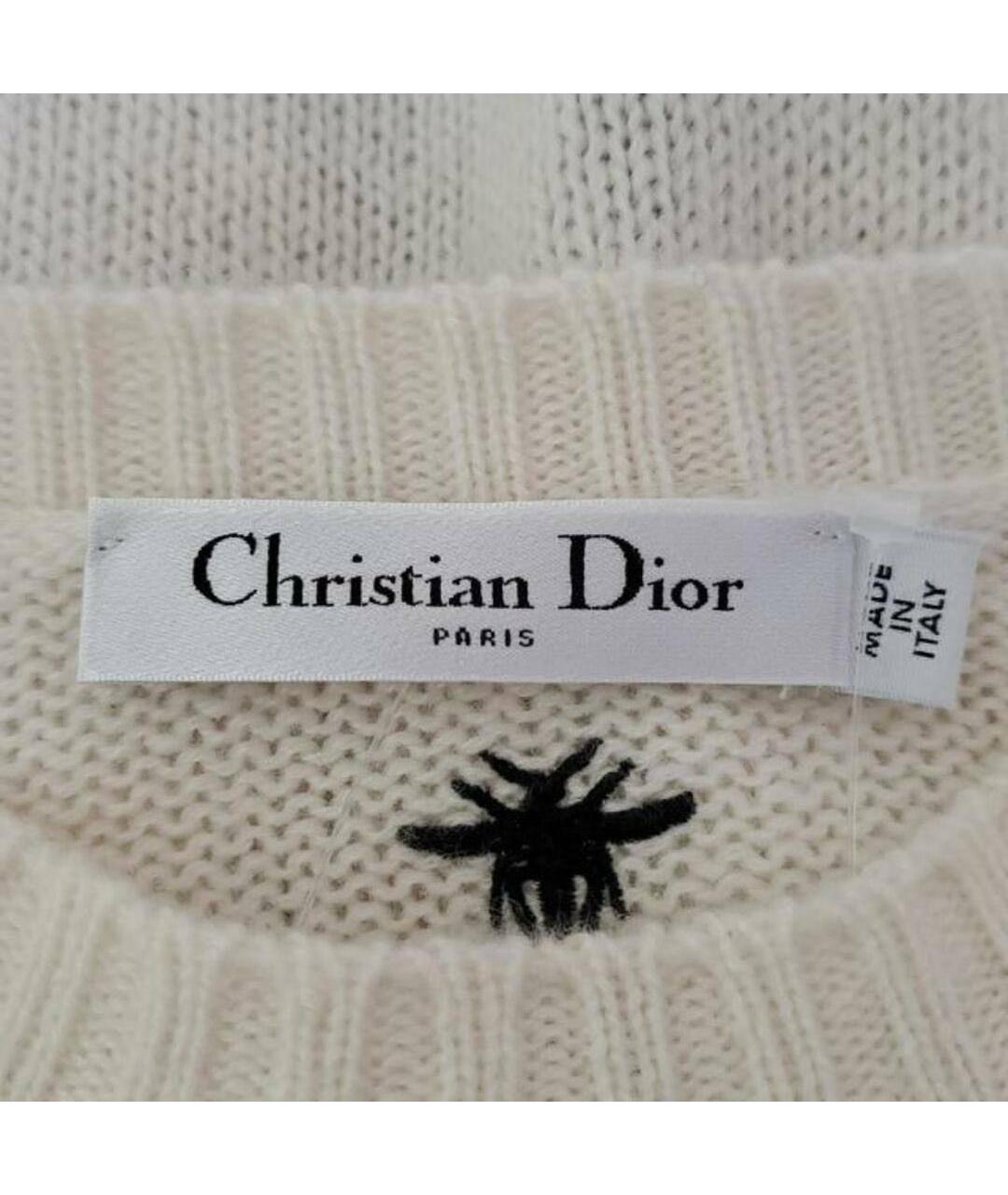 CHRISTIAN DIOR Белый кашемировый джемпер / свитер, фото 3