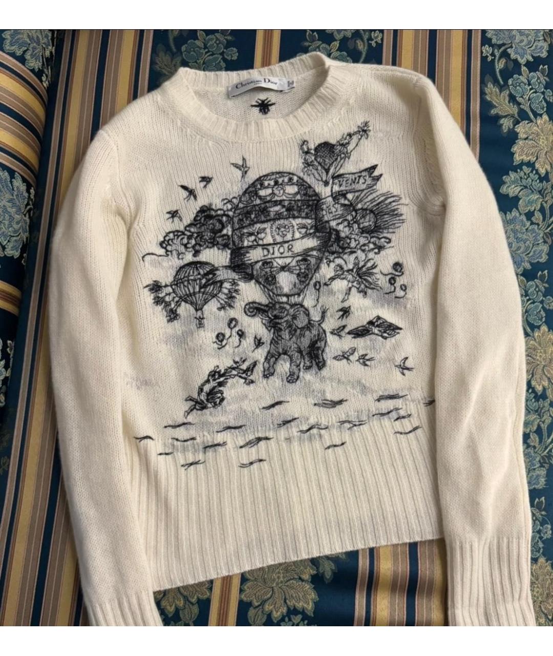 CHRISTIAN DIOR Белый кашемировый джемпер / свитер, фото 2