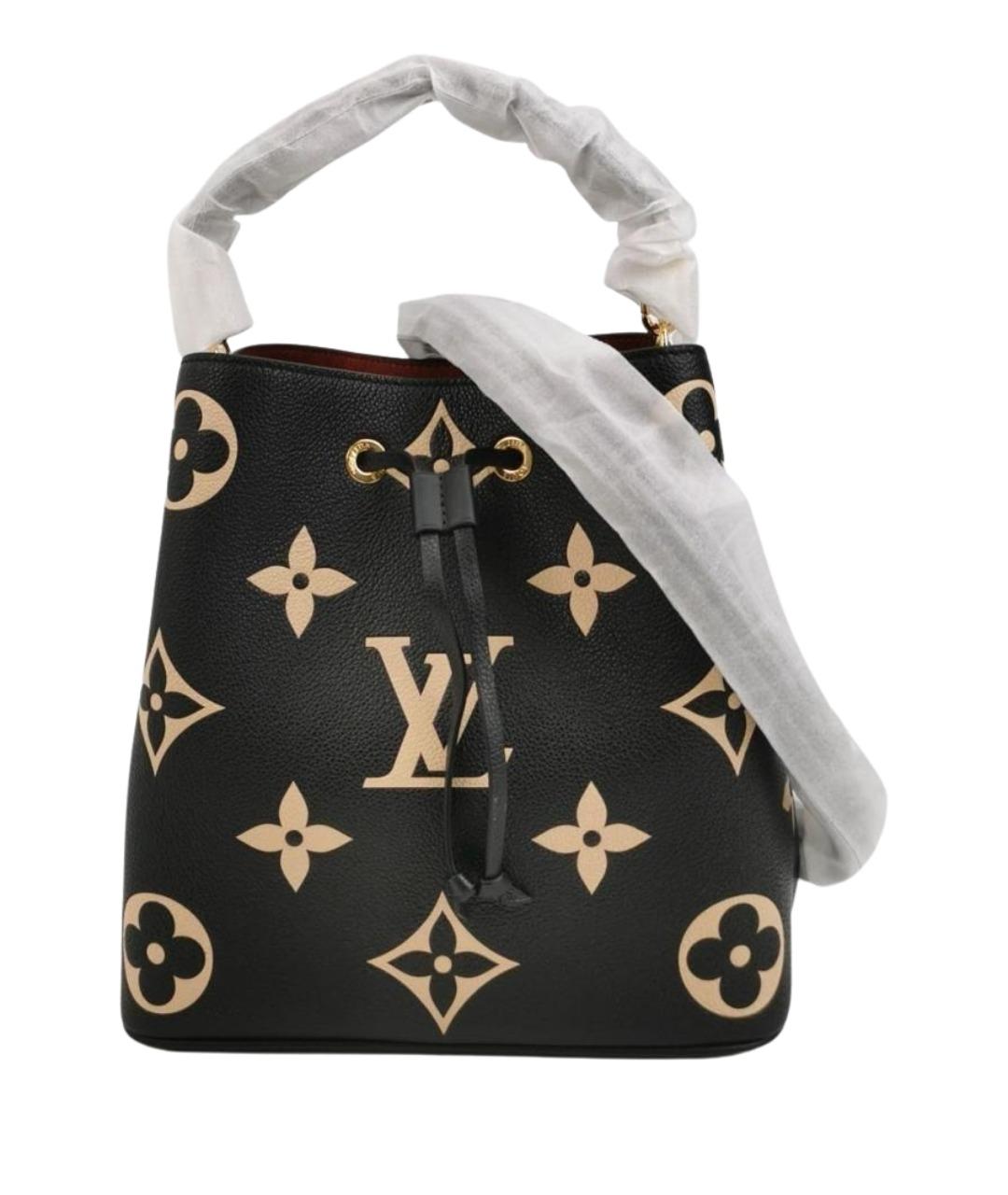 LOUIS VUITTON Черная кожаная сумка с короткими ручками, фото 1