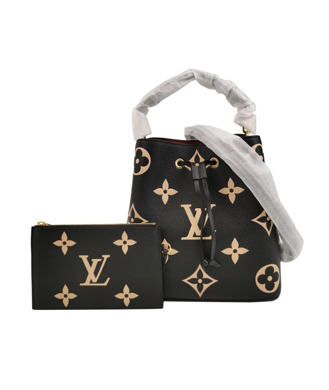 LOUIS VUITTON Черная кожаная сумка с короткими ручками, фото 2