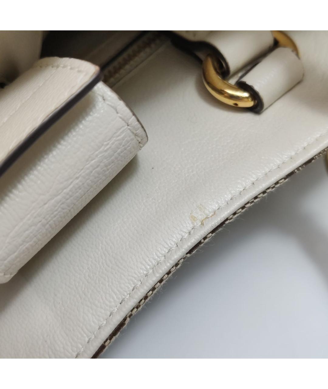 GUCCI Белая кожаная сумка тоут, фото 5