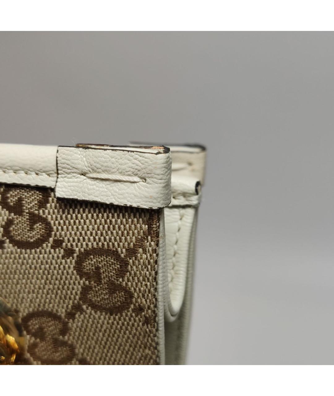 GUCCI Белая кожаная сумка тоут, фото 7