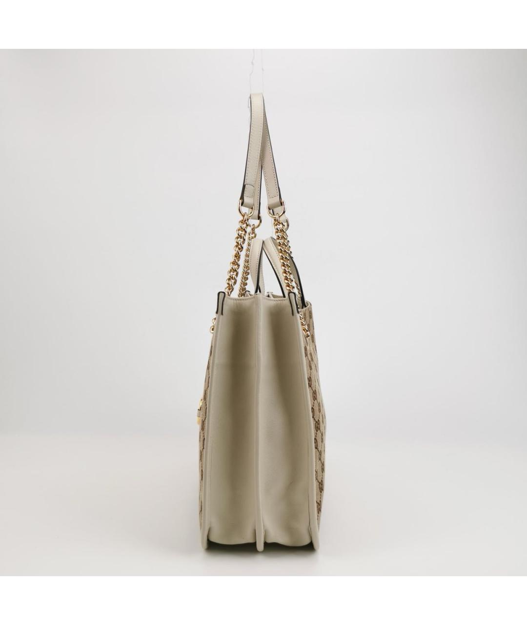 GUCCI Белая кожаная сумка тоут, фото 2