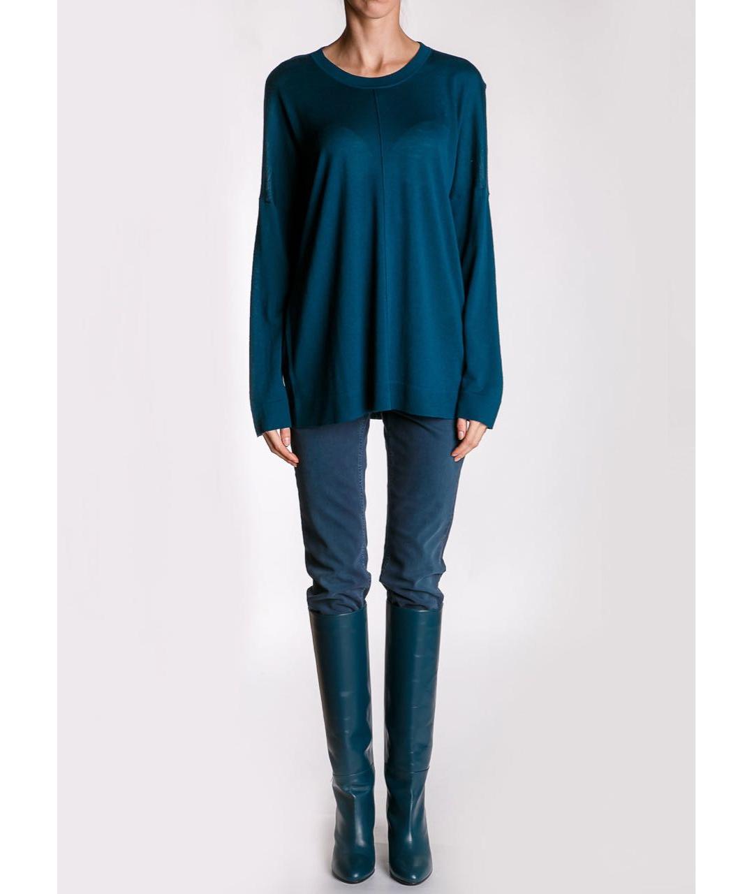 Bruno Manetti Темно-синий шерстяной джемпер / свитер, фото 2