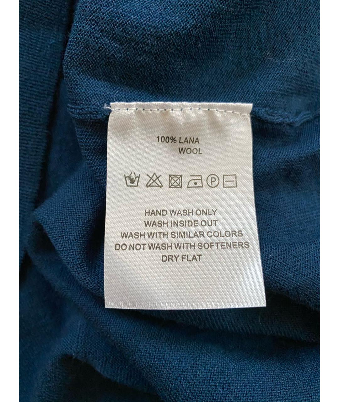 Bruno Manetti Темно-синий шерстяной джемпер / свитер, фото 8
