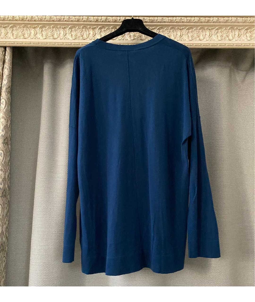 Bruno Manetti Темно-синий шерстяной джемпер / свитер, фото 6