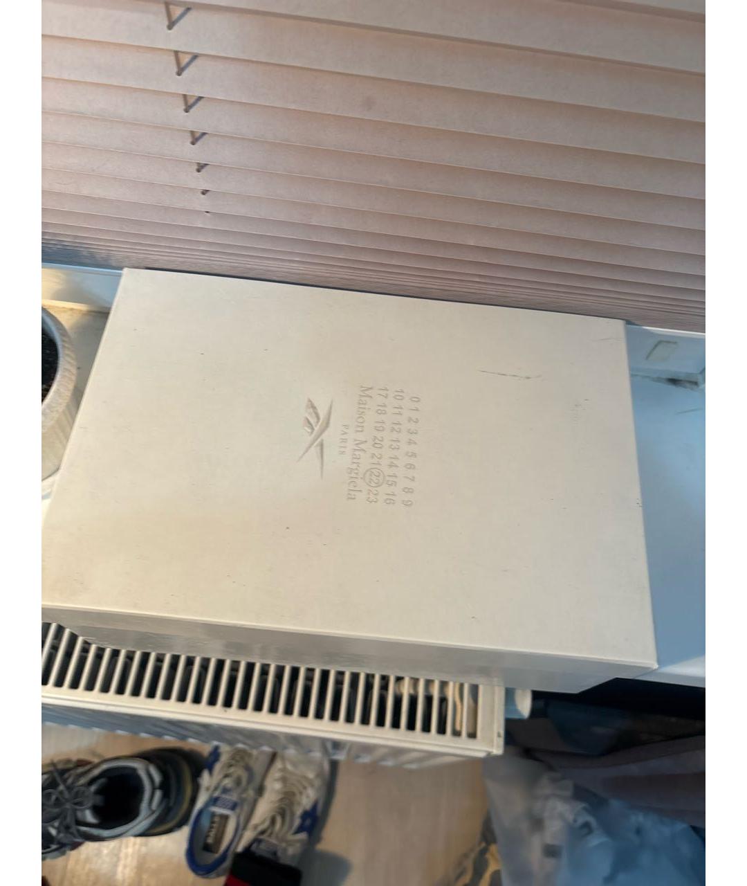 MAISON MARGIELA Черные кожаные низкие кроссовки / кеды, фото 5