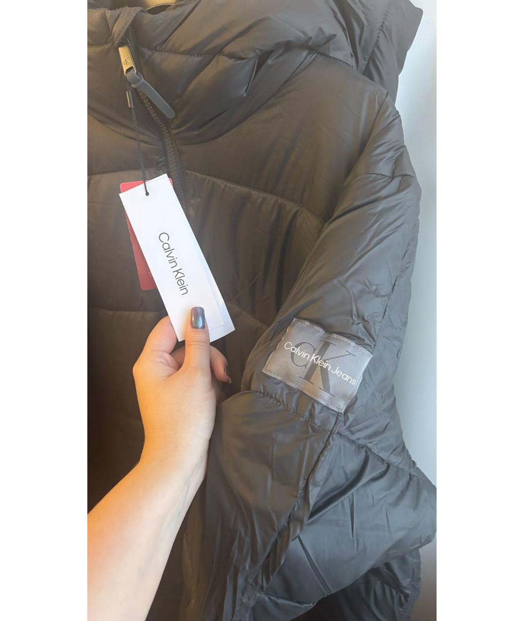 CALVIN KLEIN Антрацитовый полиэстеровый пуховик, фото 7