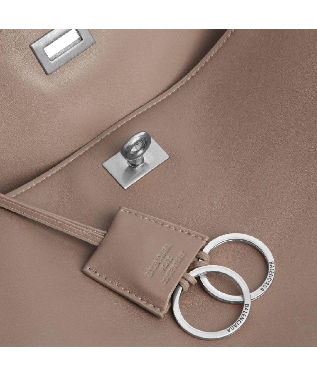 BALENCIAGA Бежевая кожаная сумка через плечо, фото 3