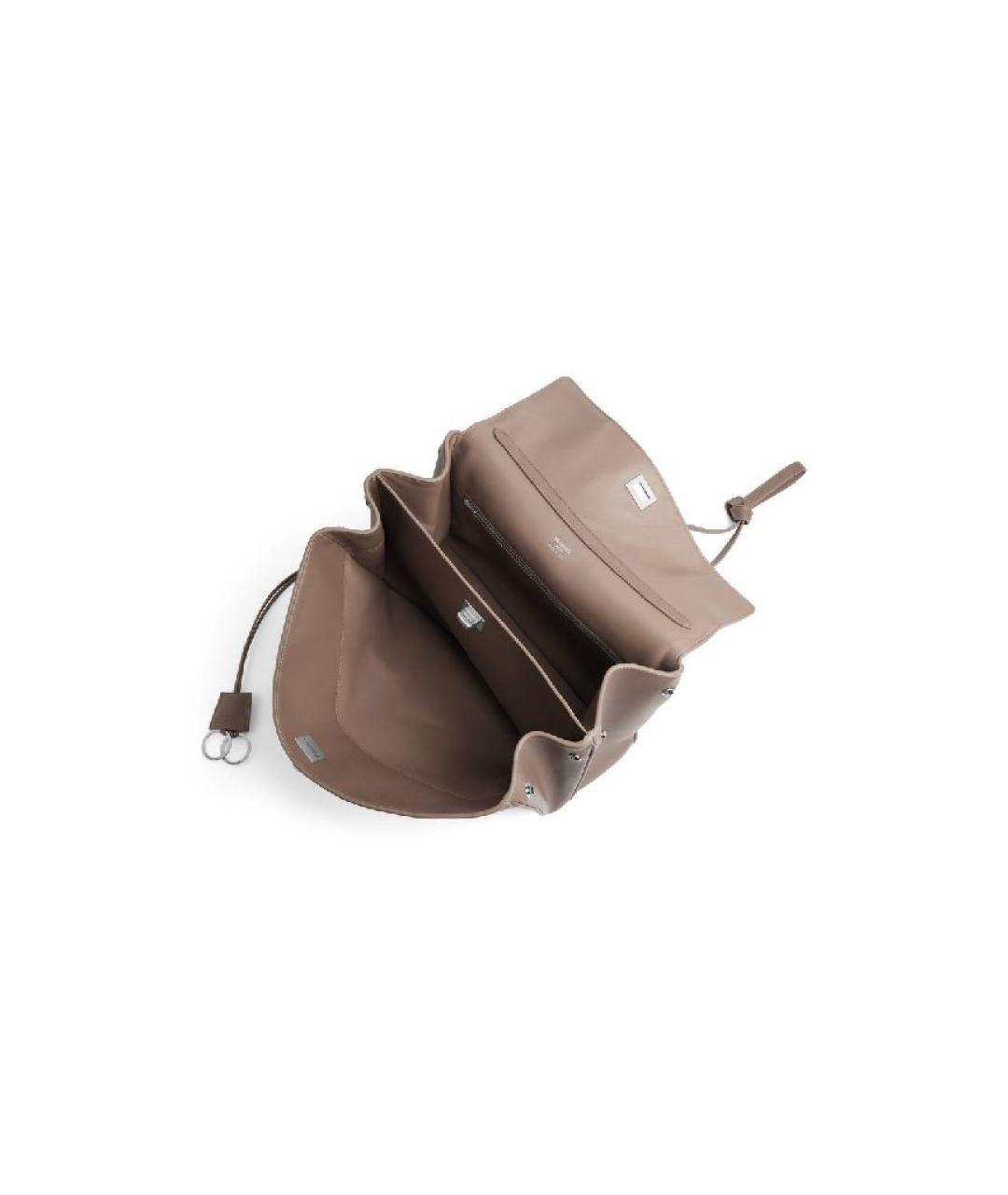 BALENCIAGA Бежевая кожаная сумка через плечо, фото 5