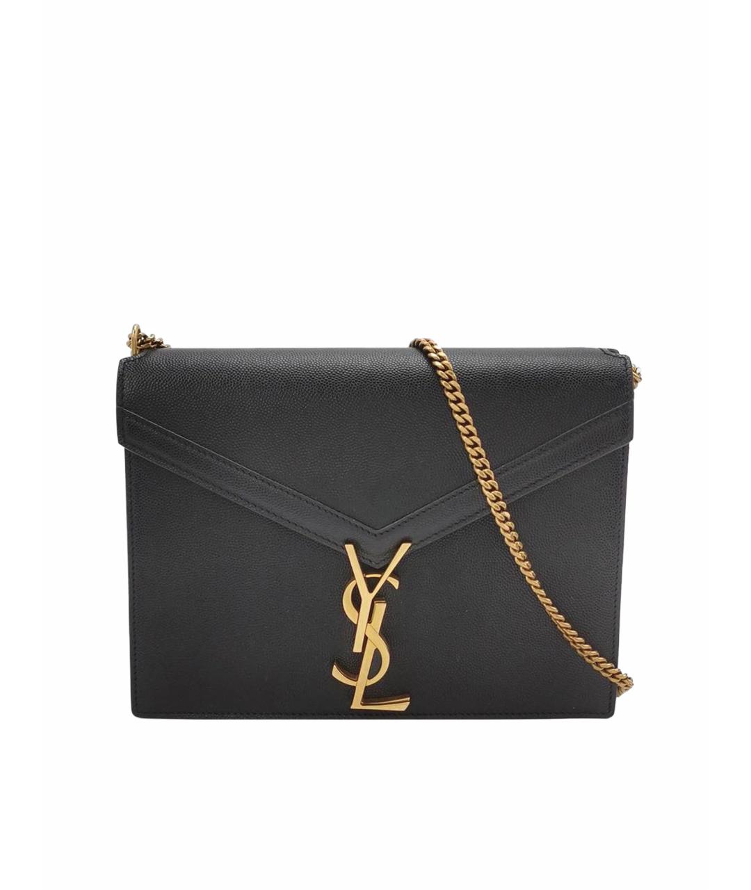 SAINT LAURENT Черная кожаная сумка через плечо, фото 1