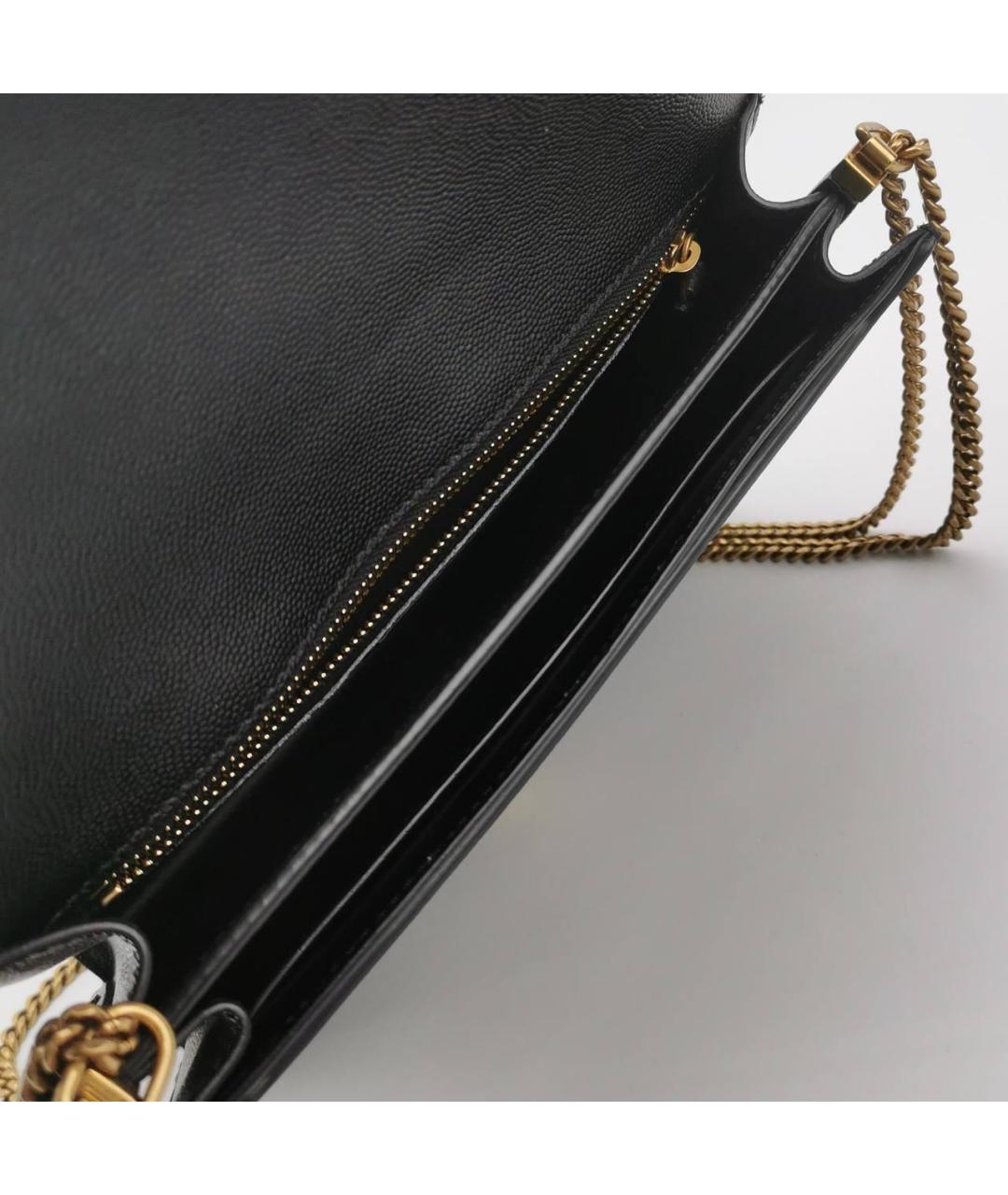 SAINT LAURENT Черная кожаная сумка через плечо, фото 8
