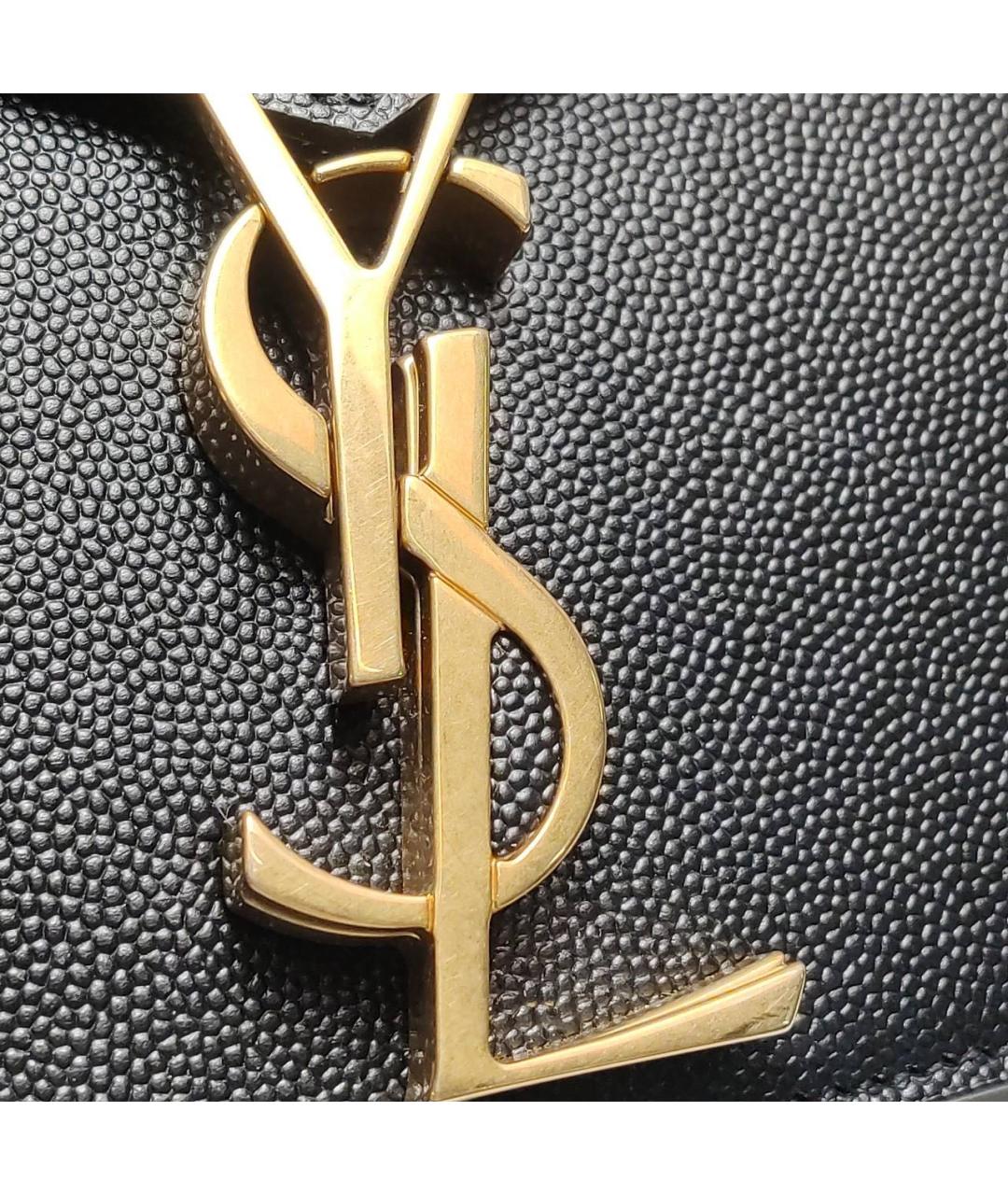 SAINT LAURENT Черная кожаная сумка через плечо, фото 6