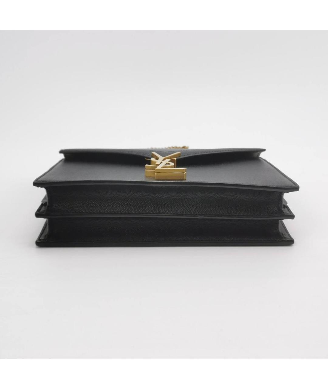 SAINT LAURENT Черная кожаная сумка через плечо, фото 4