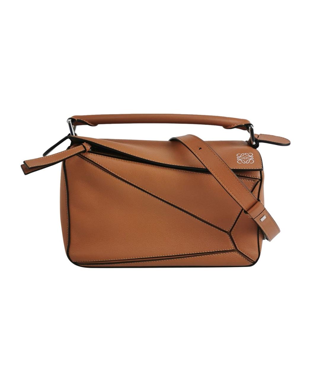 LOEWE Коричневая кожаная сумка через плечо, фото 9