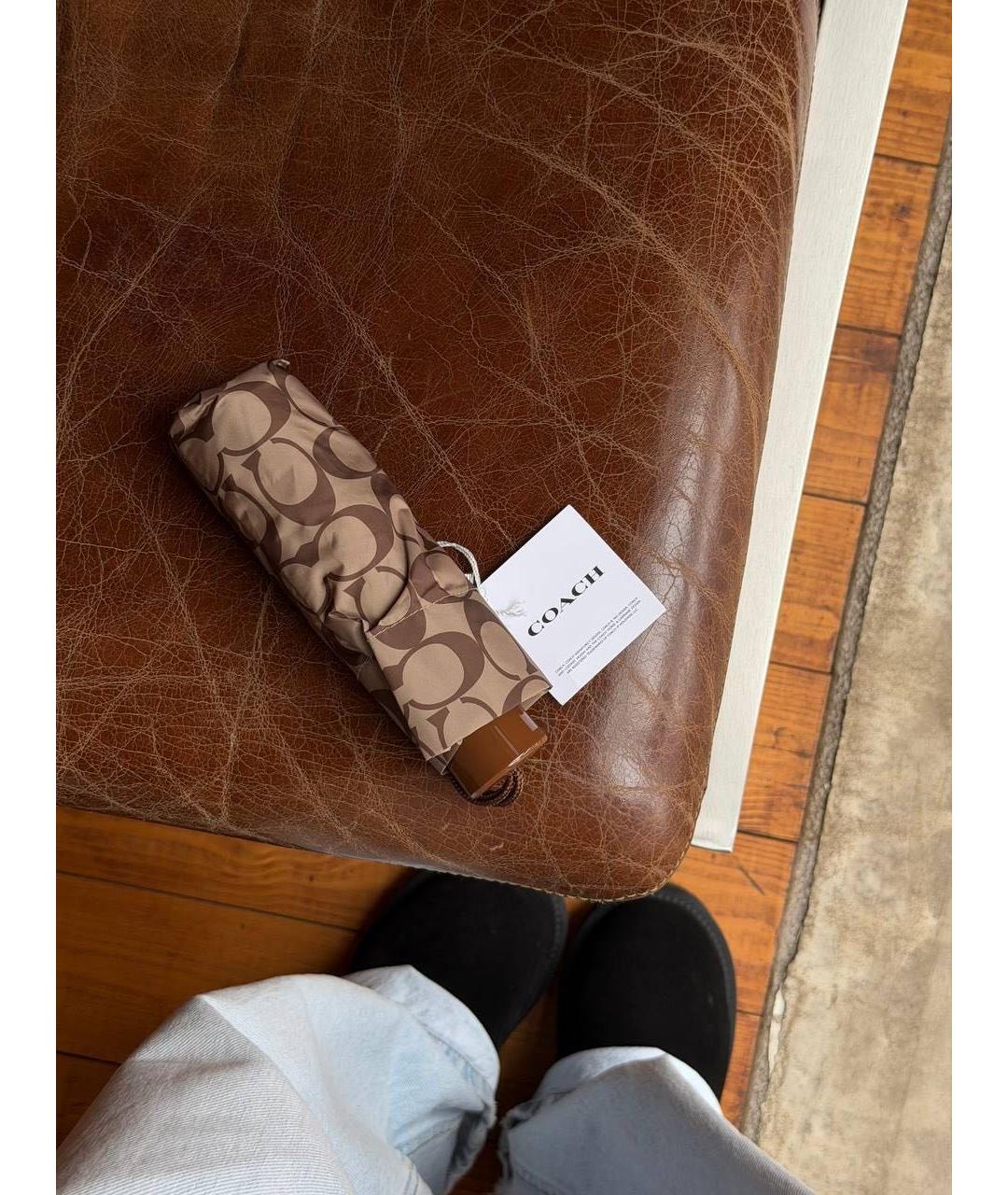 COACH Коричневый зонт, фото 2