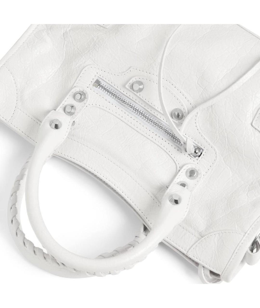 BALENCIAGA Белая кожаная сумка через плечо, фото 3