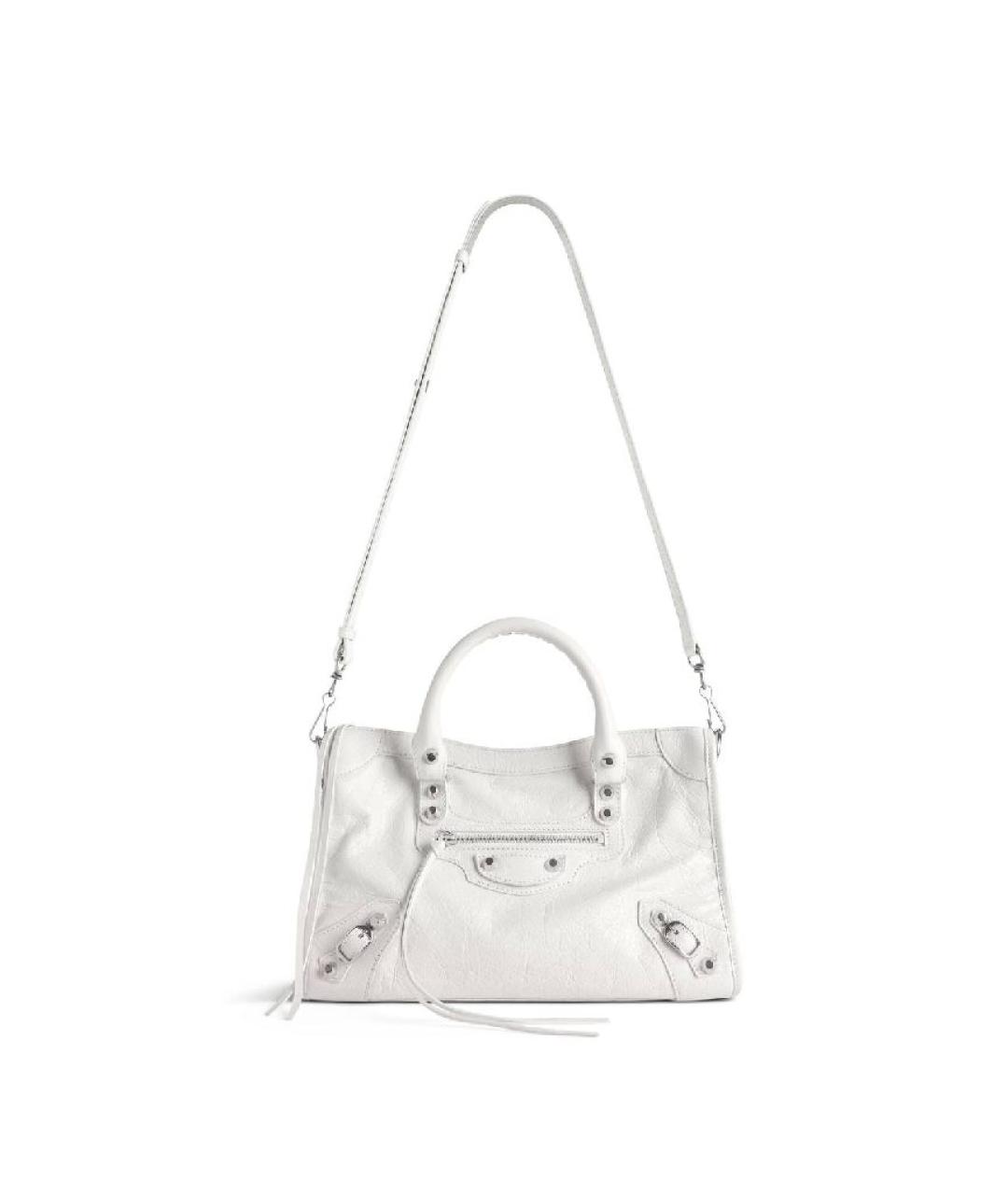 BALENCIAGA Белая кожаная сумка через плечо, фото 1