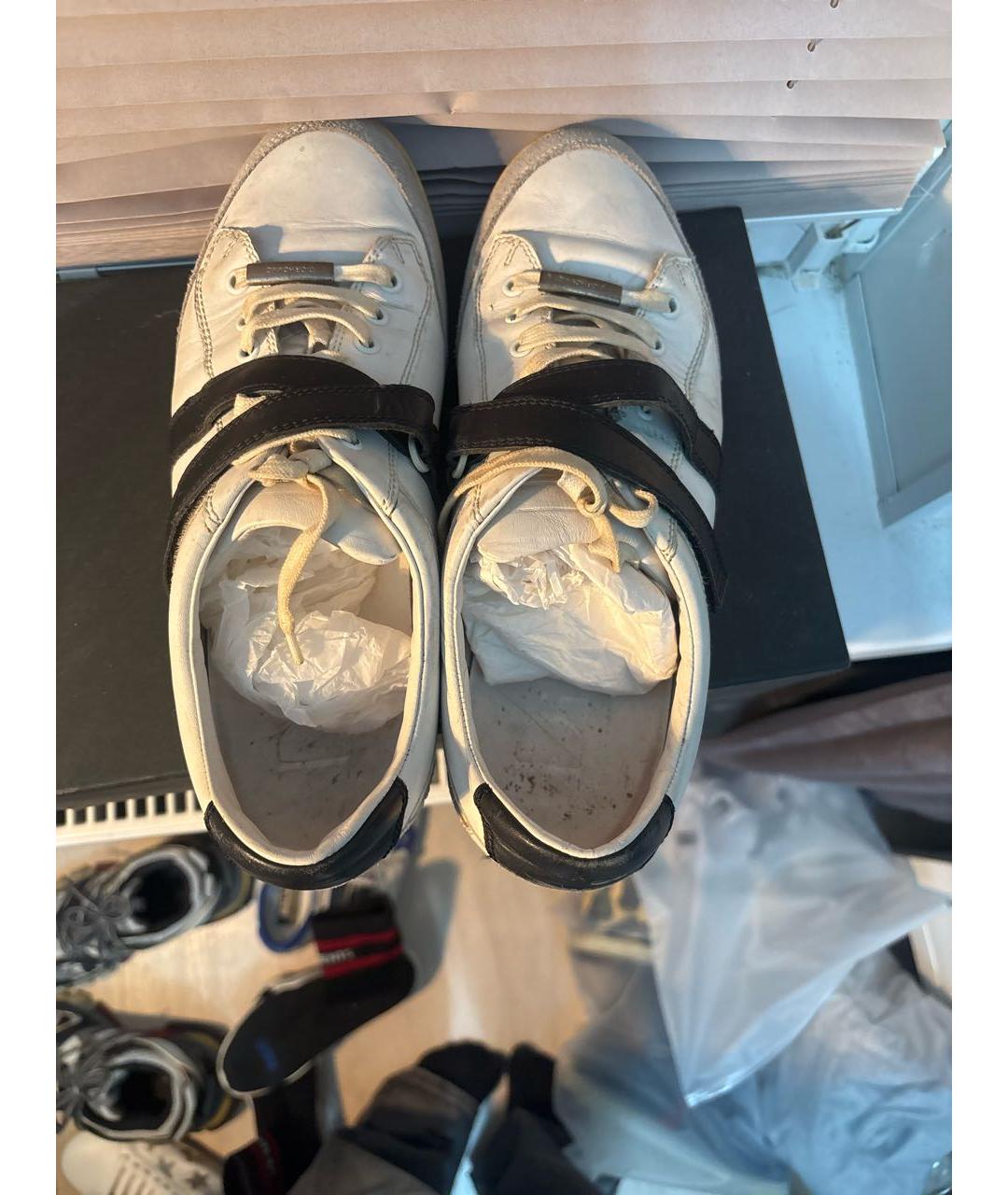 CHRISTIAN DIOR Белые кожаные низкие кроссовки / кеды, фото 3