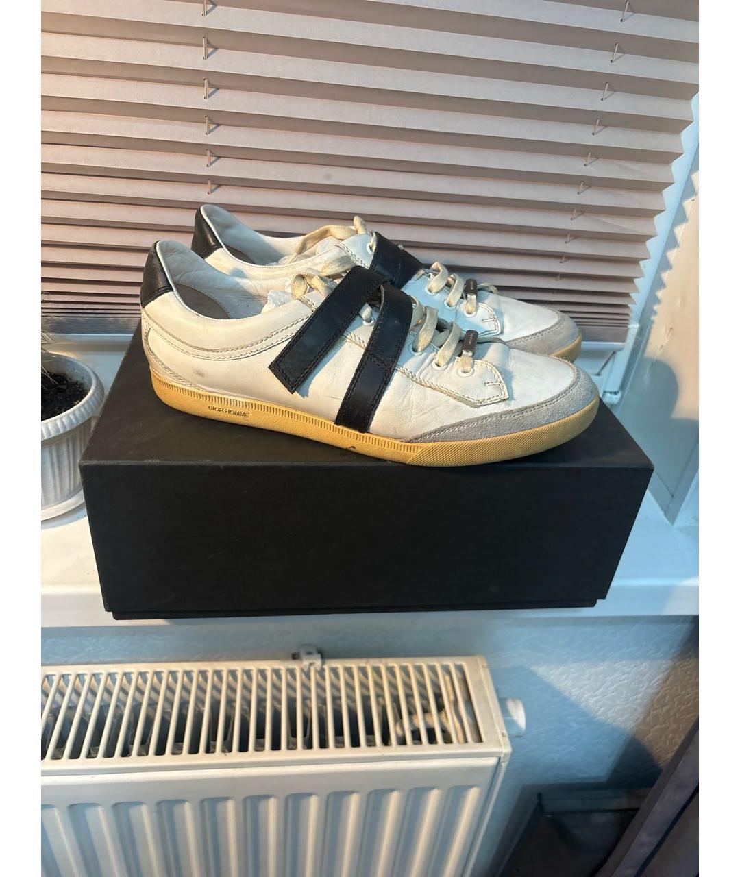 CHRISTIAN DIOR Белые кожаные низкие кроссовки / кеды, фото 7