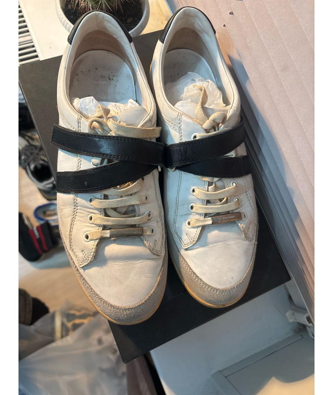 CHRISTIAN DIOR Белые кожаные низкие кроссовки / кеды, фото 2