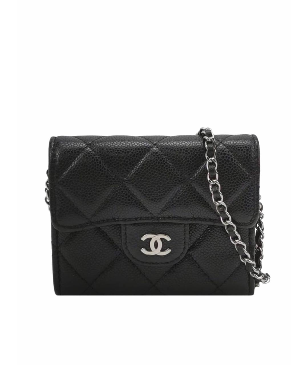 CHANEL Черная кожаная сумка через плечо, фото 1