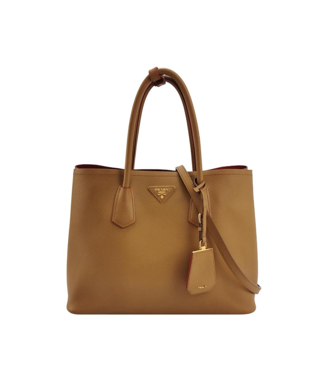 PRADA Коричневая кожаная сумка тоут, фото 9