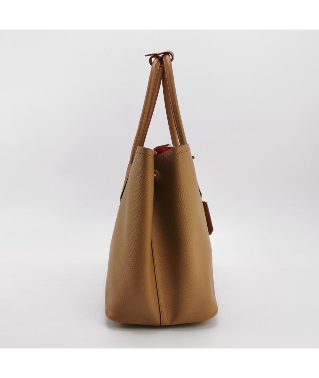 PRADA Коричневая кожаная сумка тоут, фото 3