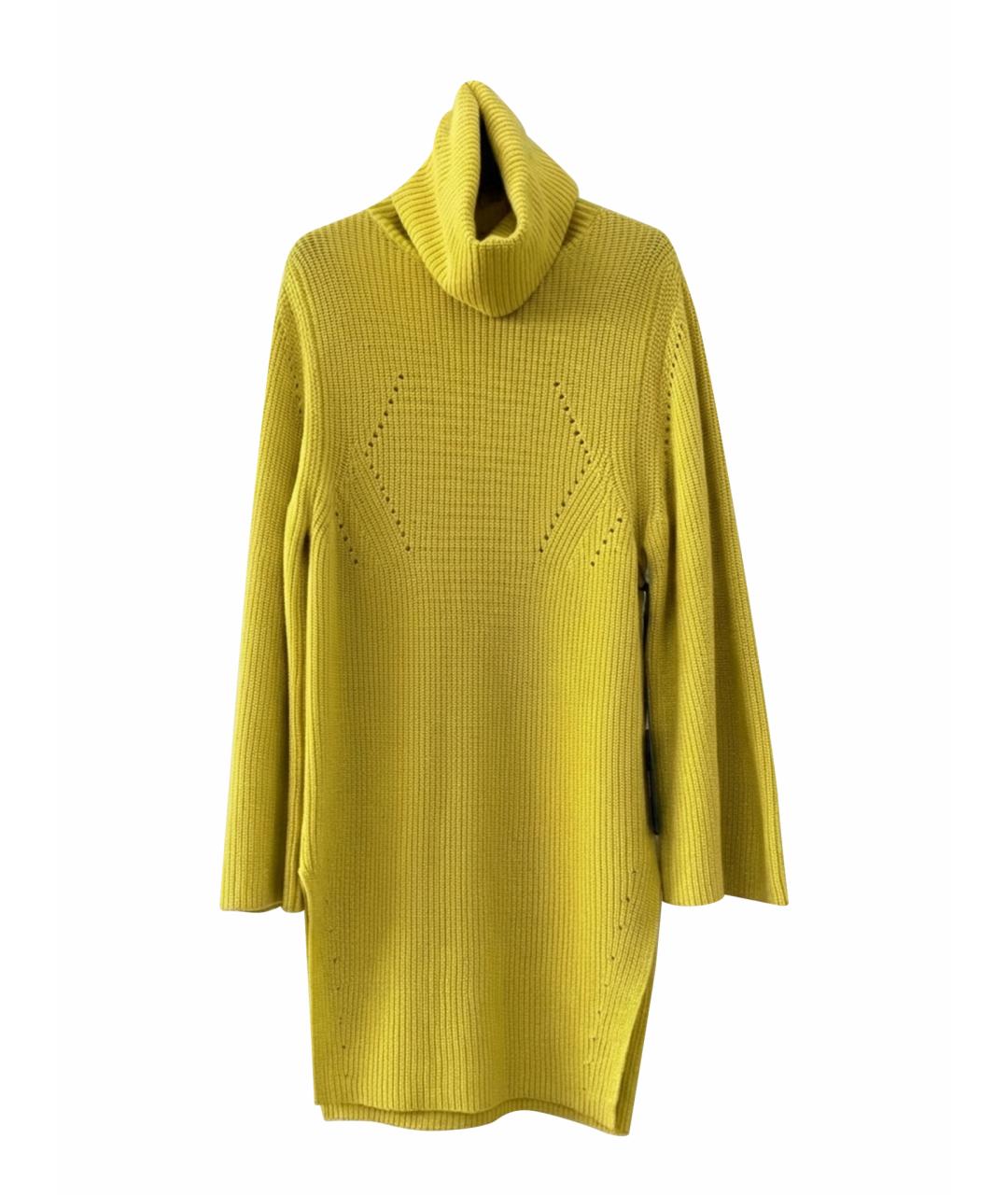 LES COPAINS Желтый кашемировый джемпер / свитер, фото 1