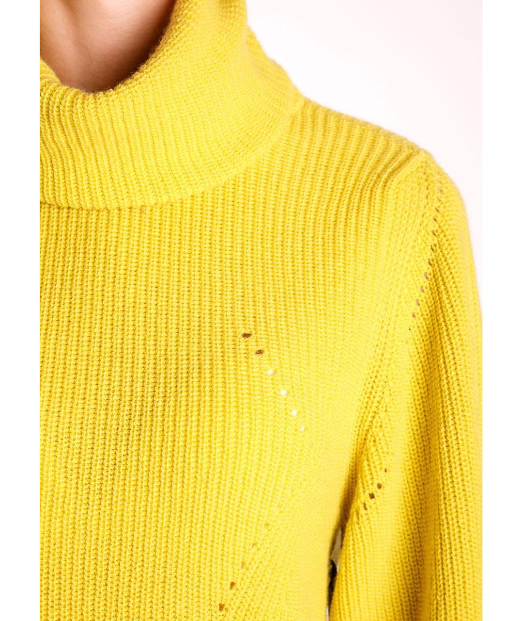 LES COPAINS Желтый кашемировый джемпер / свитер, фото 4