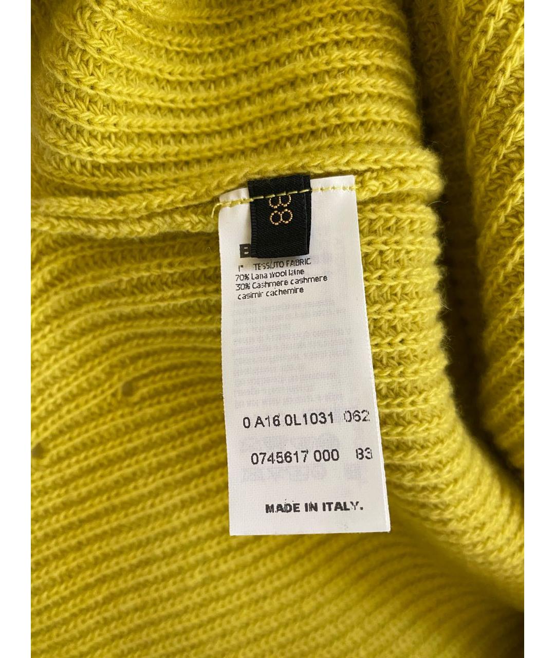 LES COPAINS Желтый кашемировый джемпер / свитер, фото 7