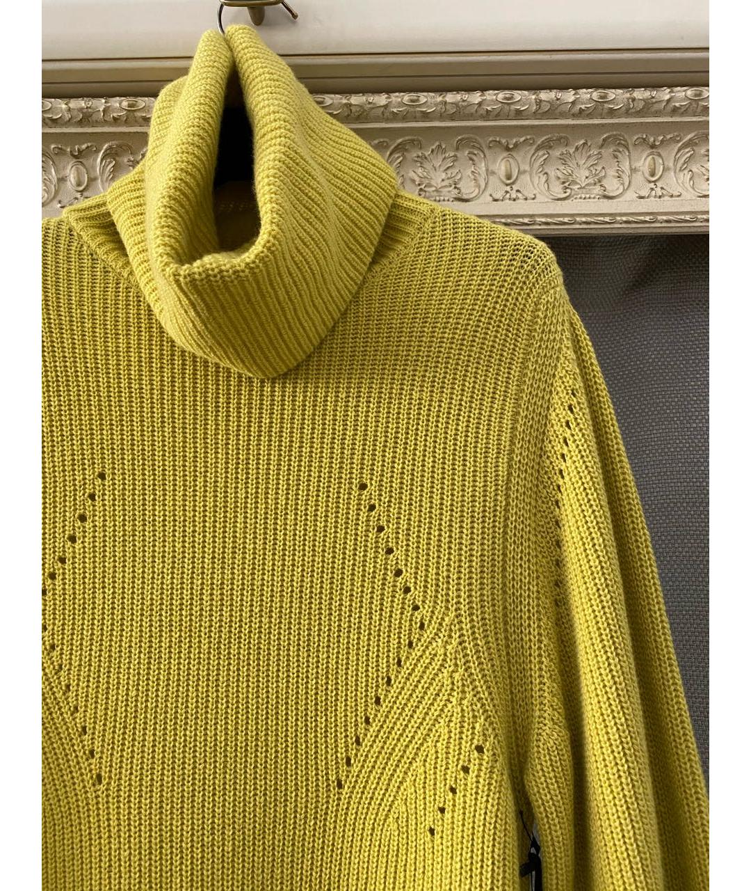 LES COPAINS Желтый кашемировый джемпер / свитер, фото 5