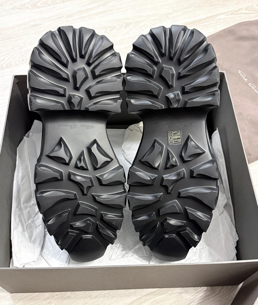 RICK OWENS Черные кожаные ботинки, фото 4