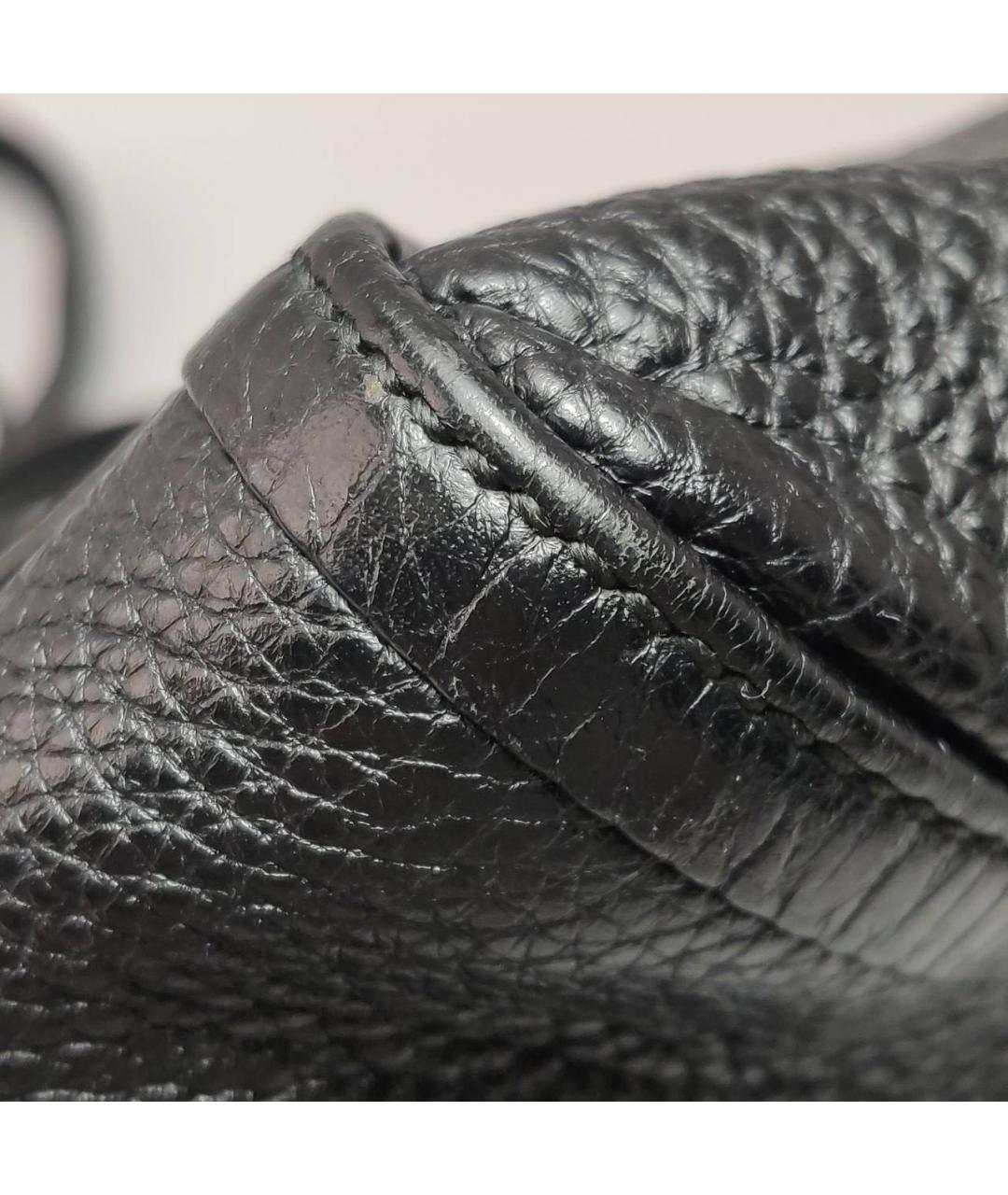 GUCCI Черная кожаная сумка тоут, фото 7