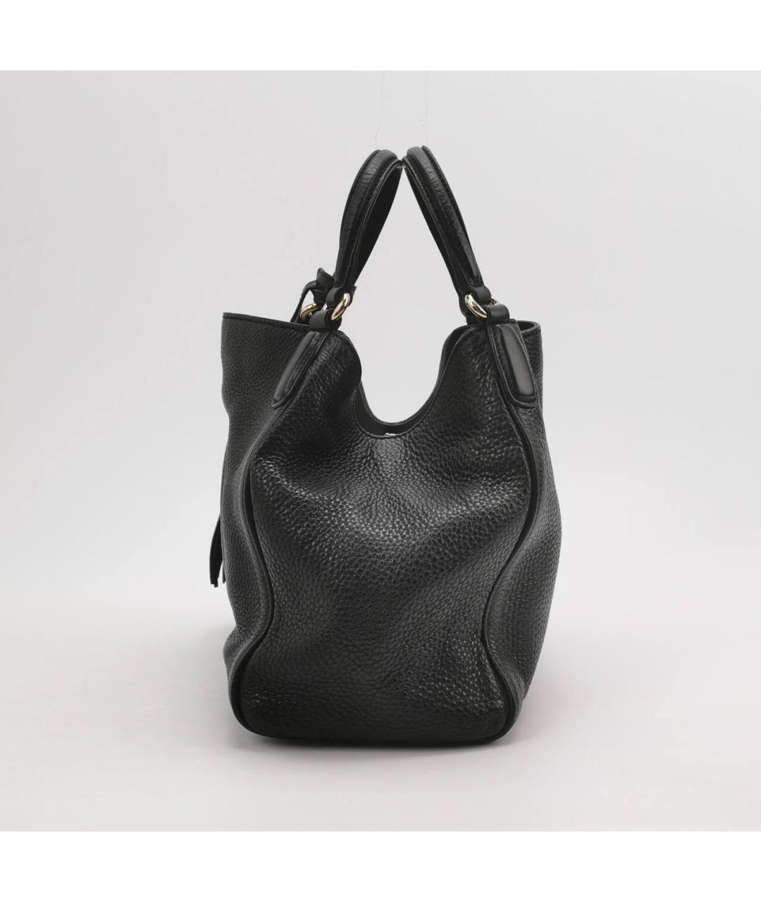 GUCCI Черная кожаная сумка тоут, фото 2