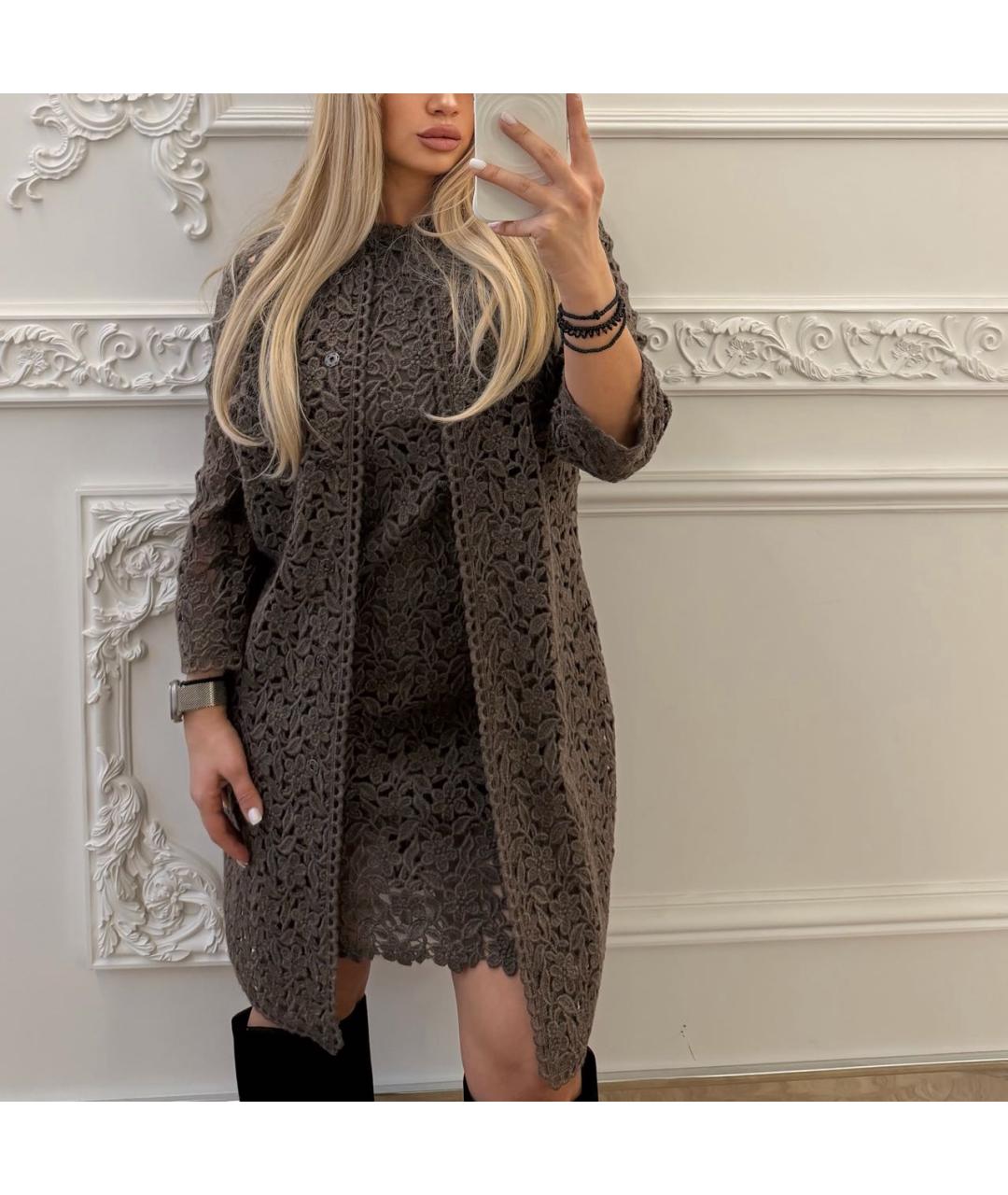 DOLCE&GABBANA Коричневый костюм с юбками, фото 8