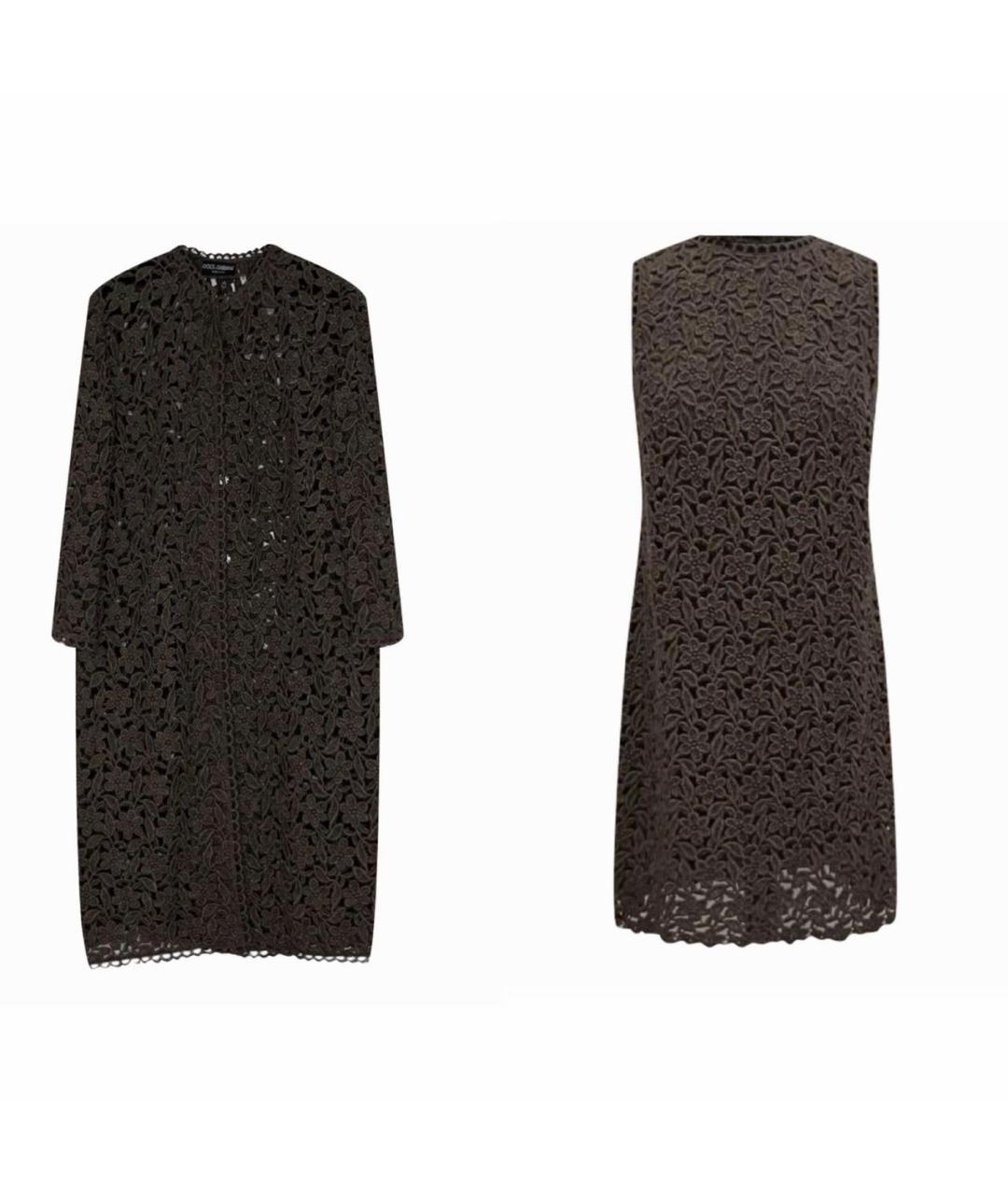 DOLCE&GABBANA Коричневый костюм с юбками, фото 9