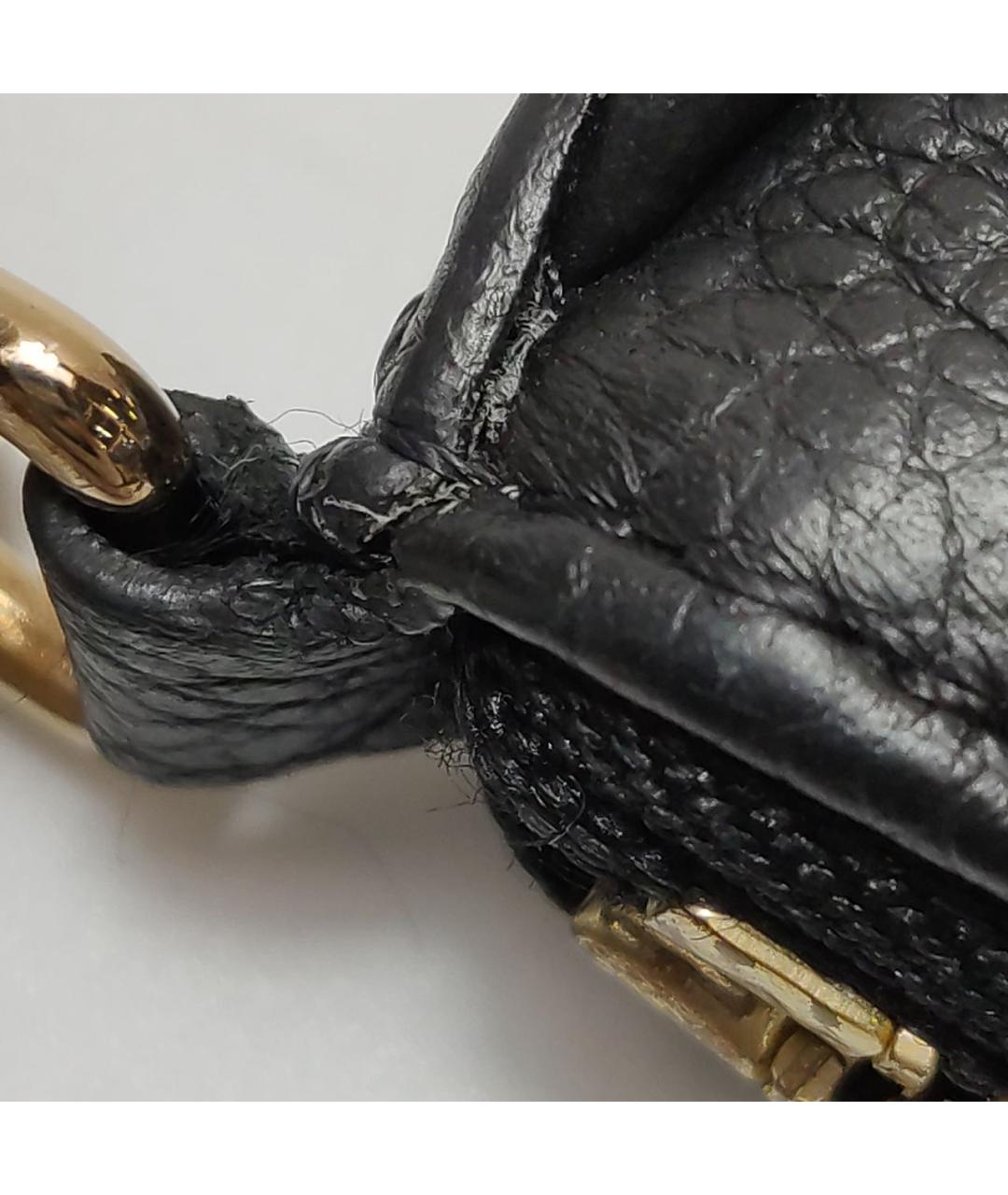 LOUIS VUITTON Черная кожаная сумка через плечо, фото 7