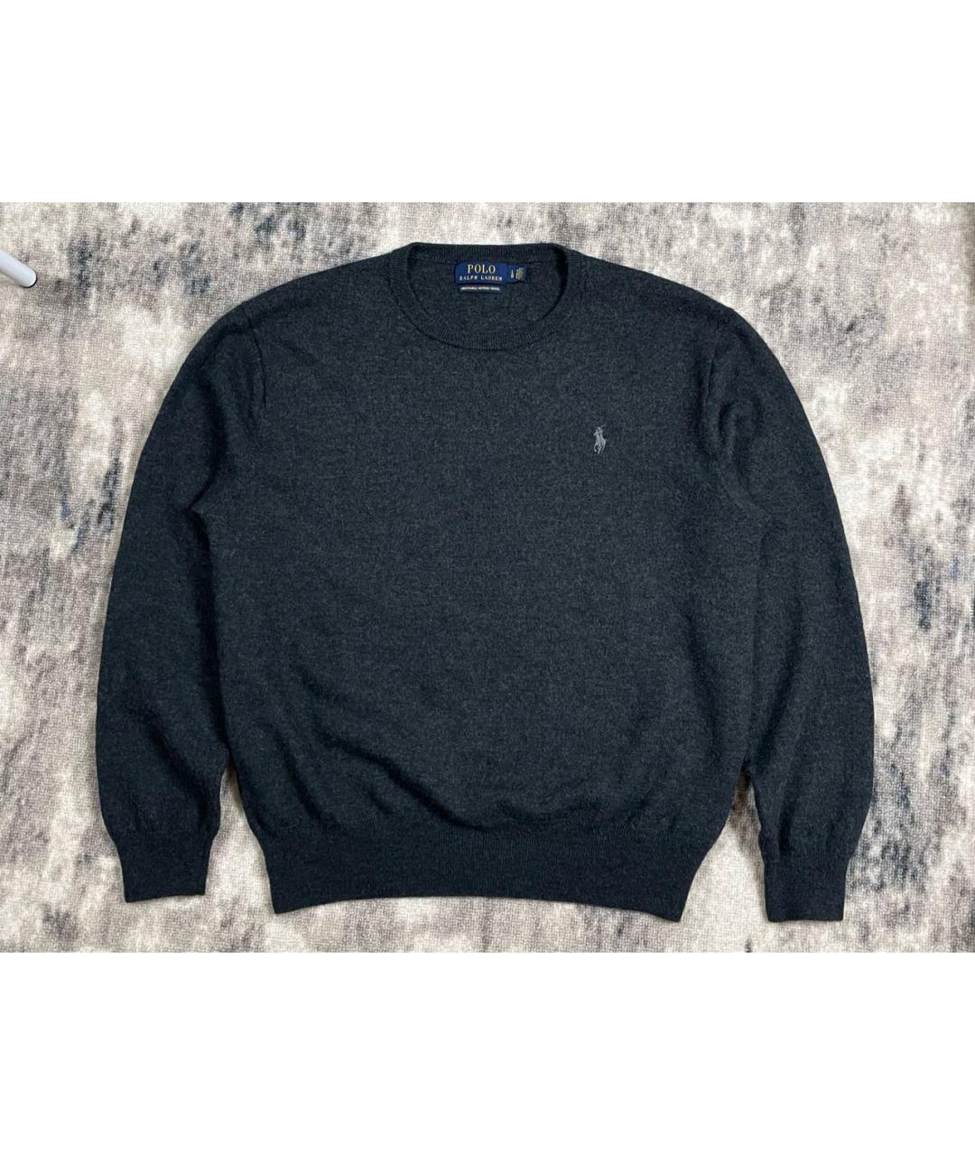 POLO RALPH LAUREN Антрацитовый шерстяной джемпер / свитер, фото 5