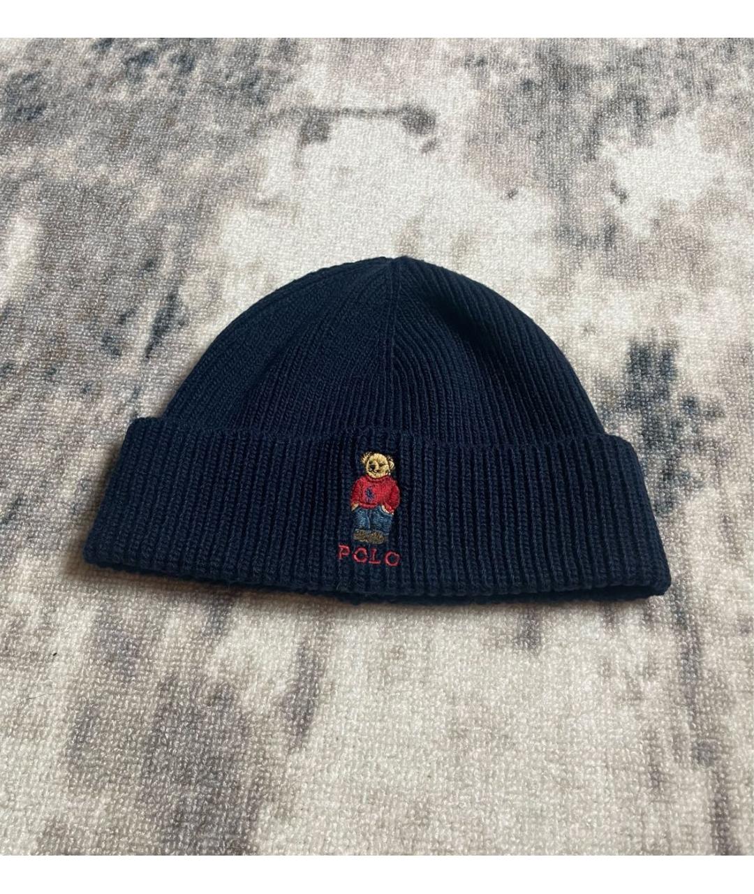POLO RALPH LAUREN Темно-синяя шерстяная шапка, фото 4