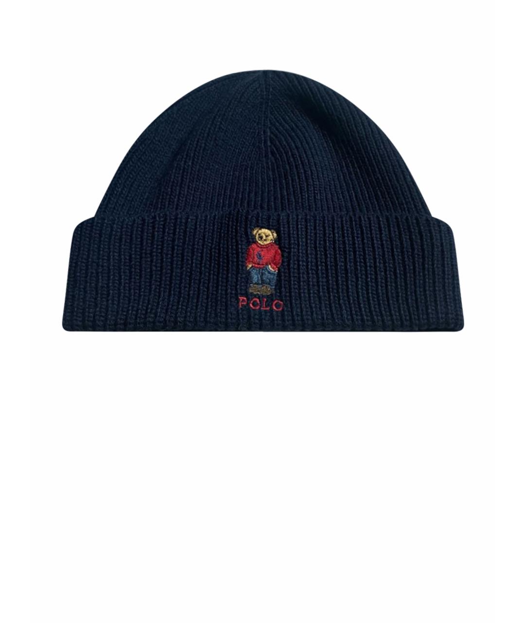POLO RALPH LAUREN Темно-синяя шерстяная шапка, фото 1
