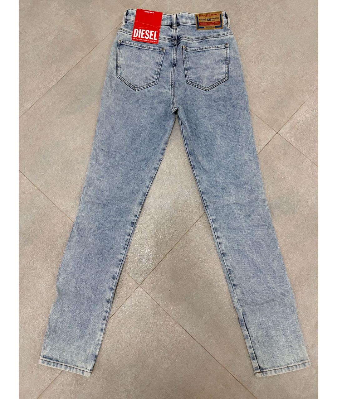 DIESEL Голубые хлопковые джинсы слим, фото 2