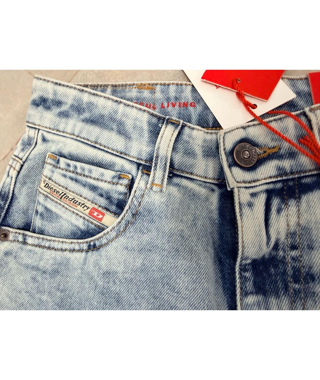DIESEL Голубые хлопковые джинсы слим, фото 7