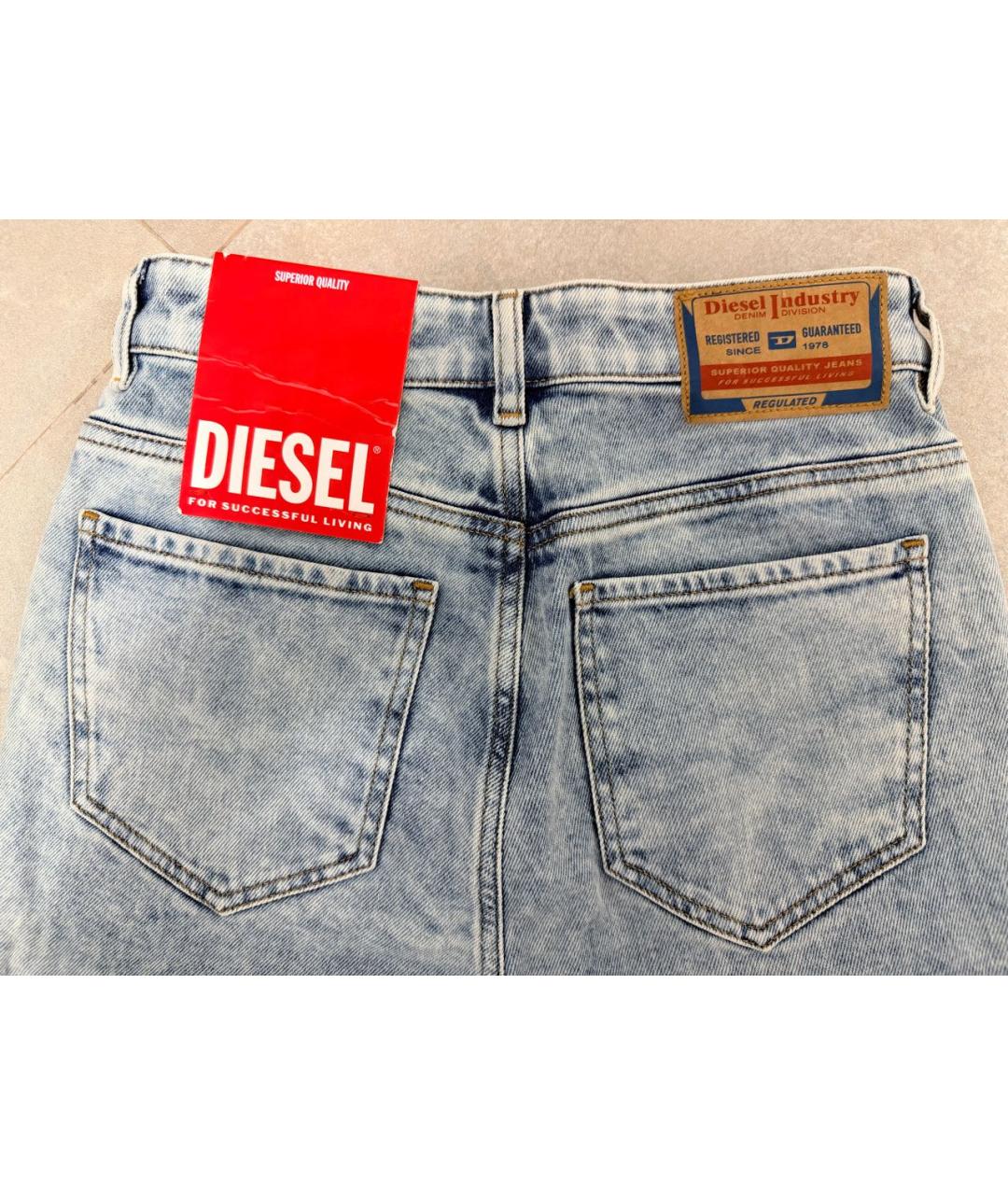 DIESEL Голубые хлопковые джинсы слим, фото 8