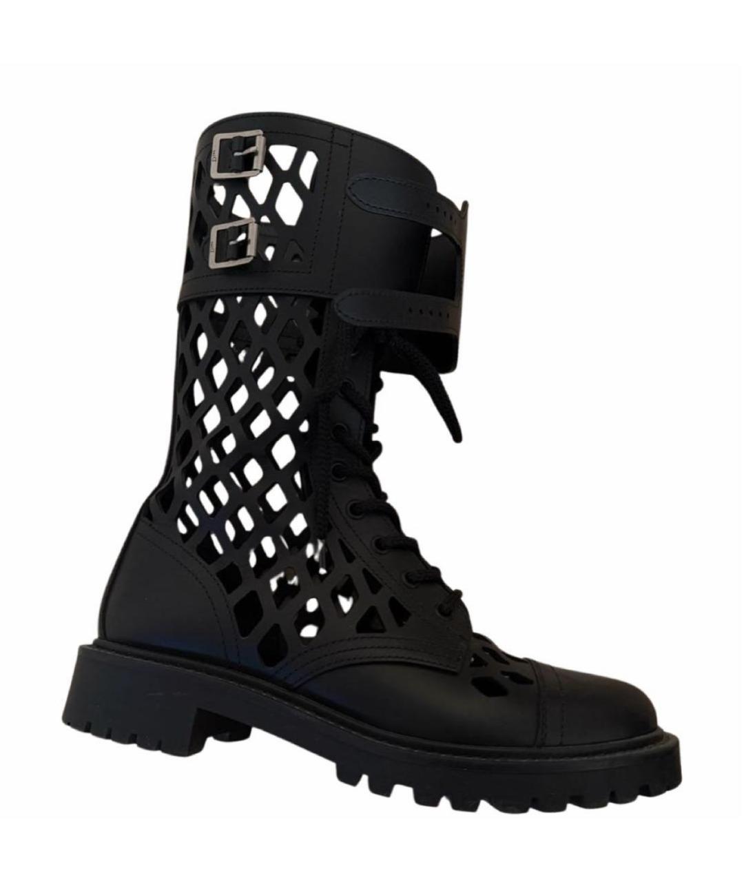 CHRISTIAN DIOR Черные кожаные ботинки, фото 5