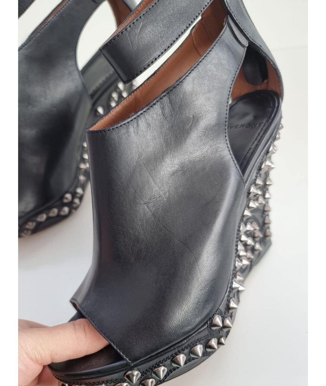 GIVENCHY Черные кожаные босоножки, фото 7