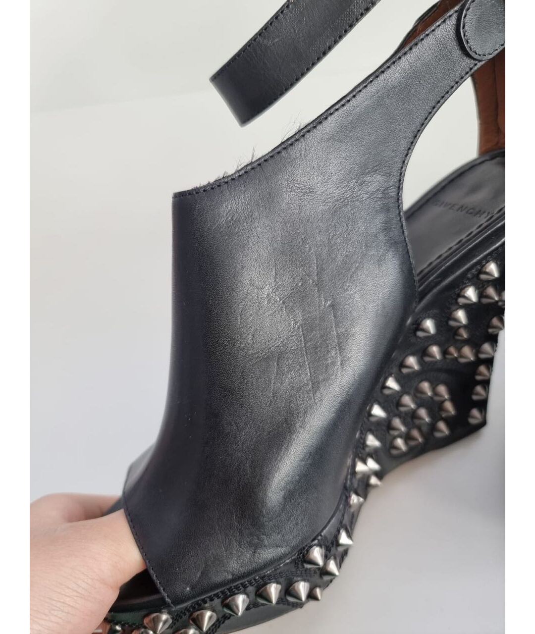 GIVENCHY Черные кожаные босоножки, фото 8