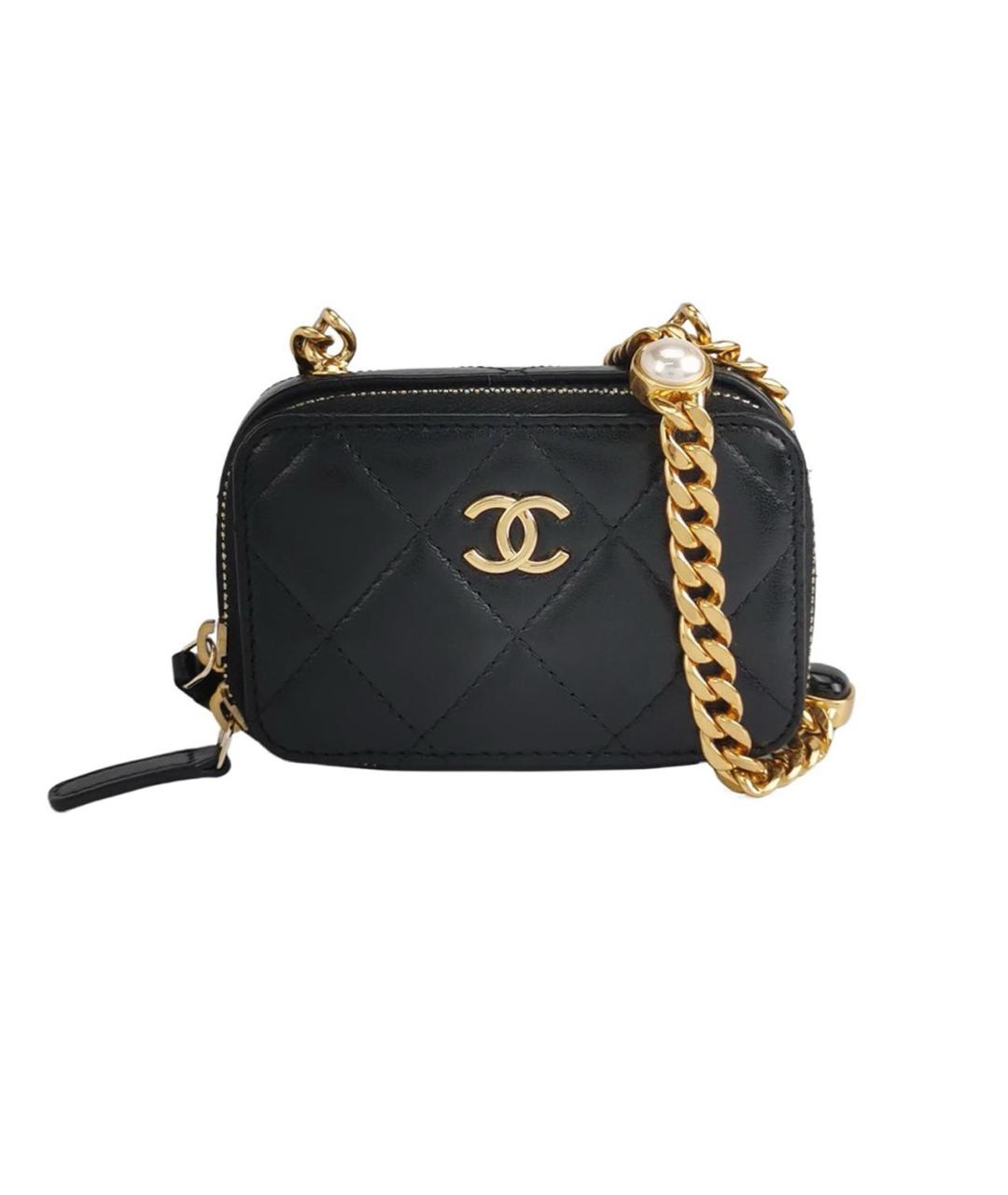 CHANEL Черная кожаная сумка через плечо, фото 9